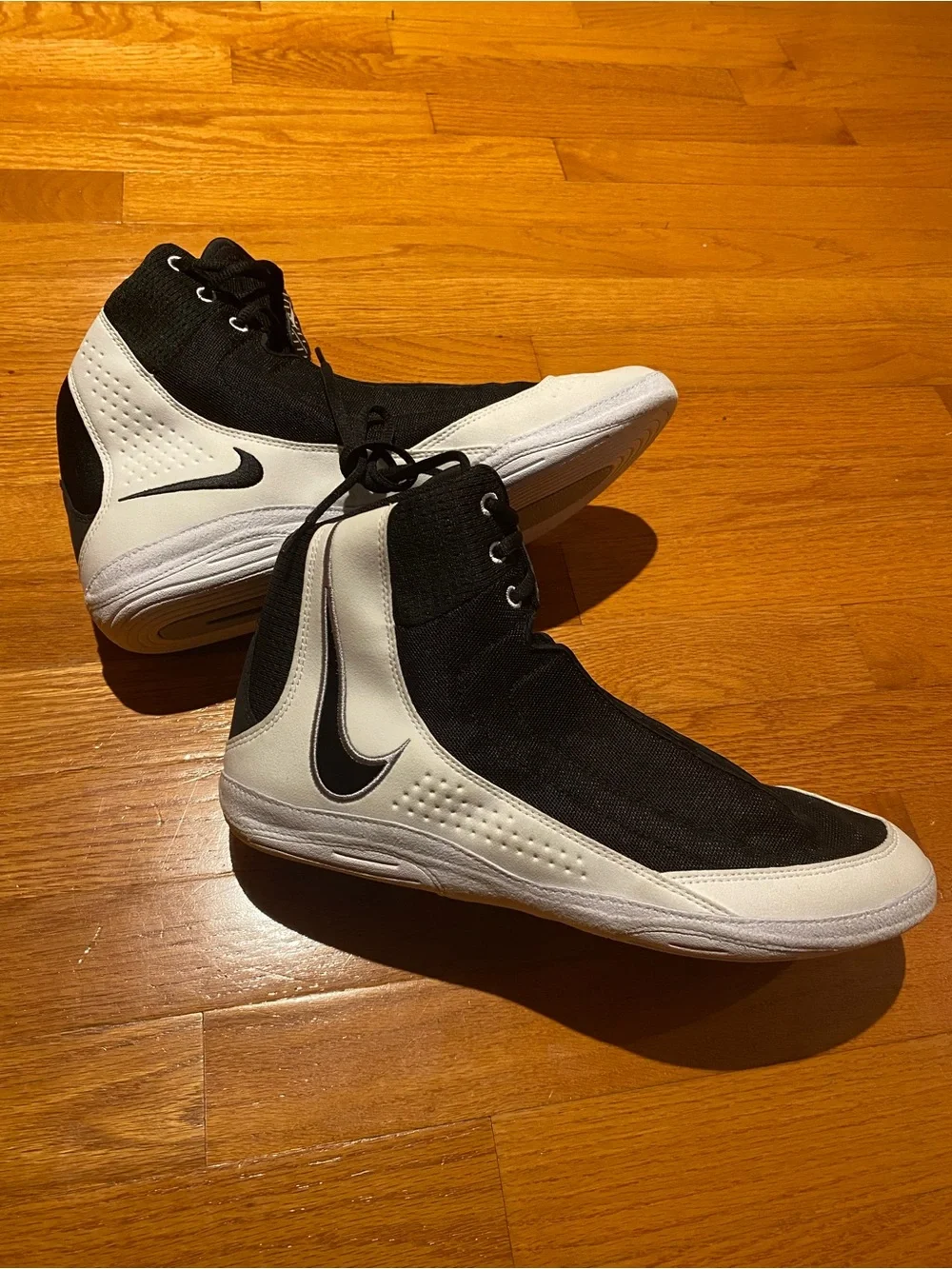 Nike Black and White Men’s Wrestling High-Top Athletic Sneakers